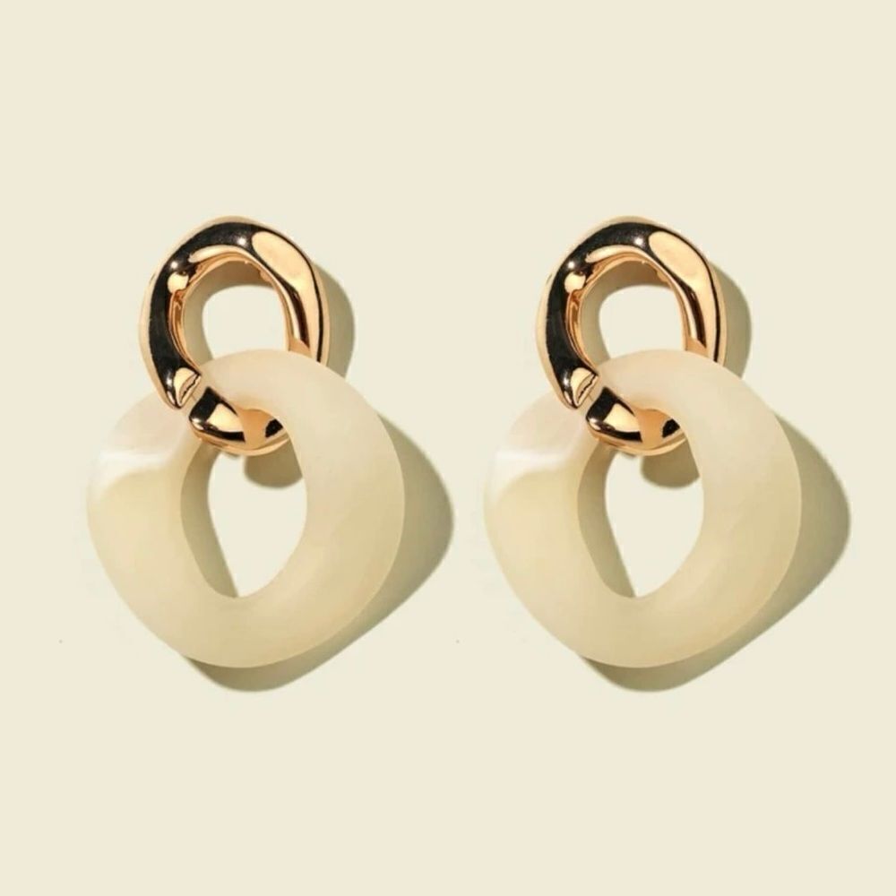 Chainlink Statement Earrings  - Picture 2 of 3